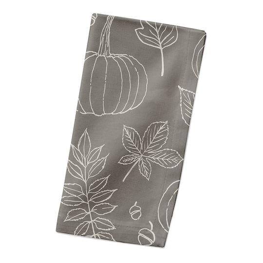 Gray Fall Pattern Cotton Twill Napkin